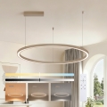 Brilagi - PORTOFINO LED-dimmbare Pendelleuchte an Kabel, 60W/230V, 3000–6000K, Ø 80 cm, beige + Fernbedienung