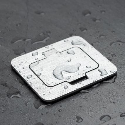 Brilagi - Presa a pavimento da incasso per esterni IP55 cromato opaco rettangolare
