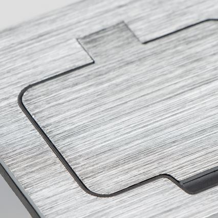 Brilagi - Presa a pavimento da incasso per esterni IP55 cromato opaco rettangolare