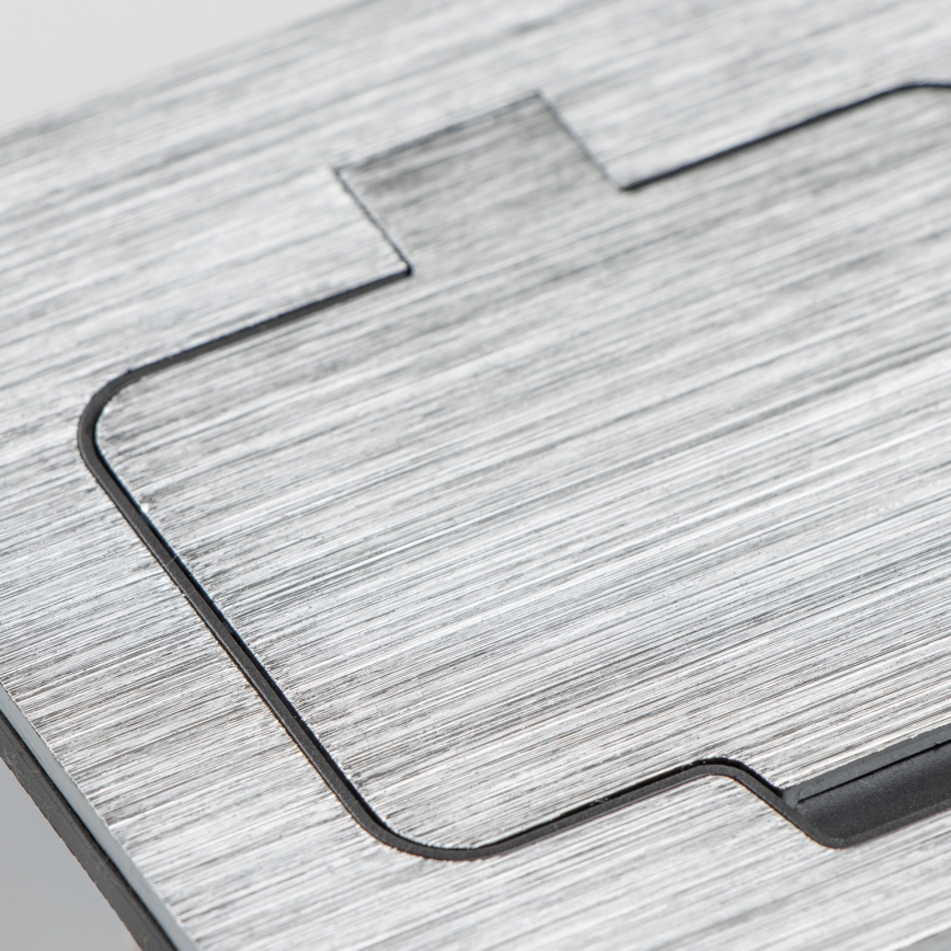 Brilagi - Presa a pavimento da incasso per esterni IP55 cromato opaco rettangolare