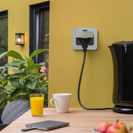 Brilagi - Presa a pavimento da incasso per esterni IP55 cromato opaco rettangolare