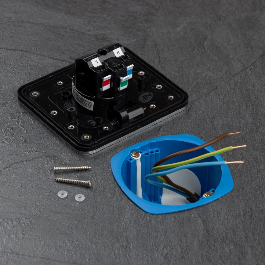 Brilagi - Presa a pavimento da incasso per esterni IP55 cromato opaco rettangolare