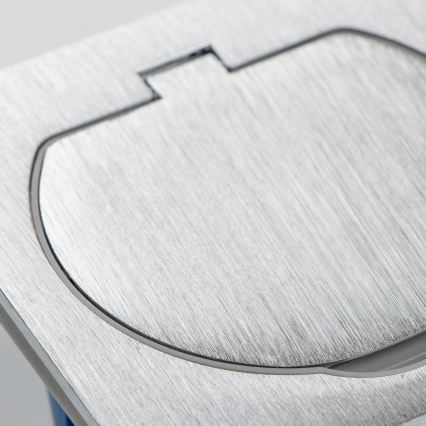 Brilagi - Presa da incasso per cucina INBOX IP55 cromo opaco quadrata