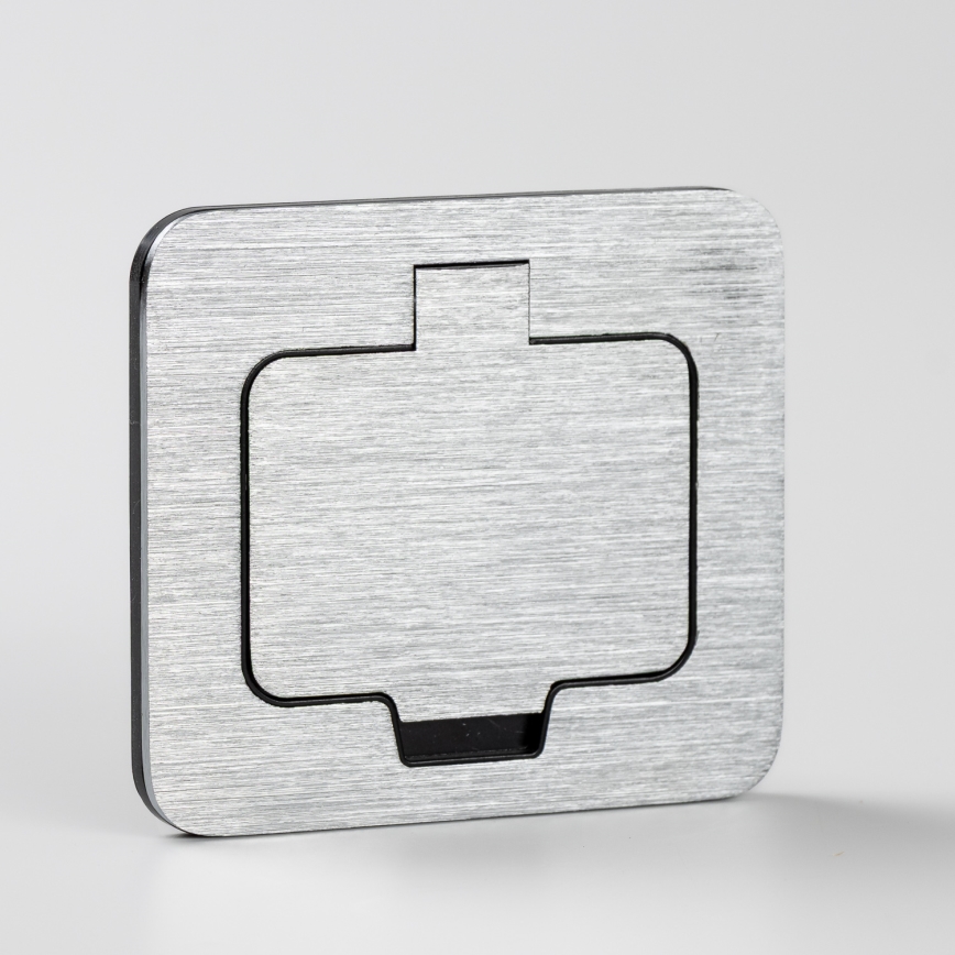 Brilagi - Prise de sol encastrable d'extérieur IP55 chrome mat rectangulaire