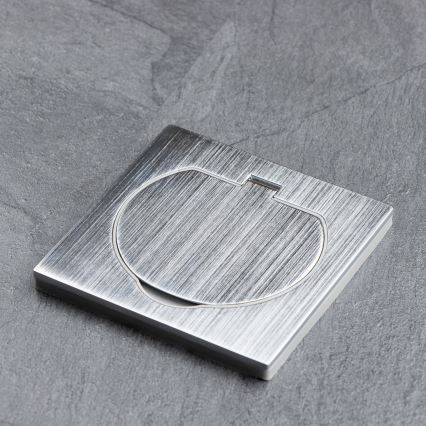 Brilagi - Prise de sol encastrable extérieure IP55 chrome mat carrée