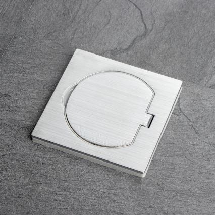 Brilagi - Prise de sol encastrable extérieure IP55 chrome mat carrée