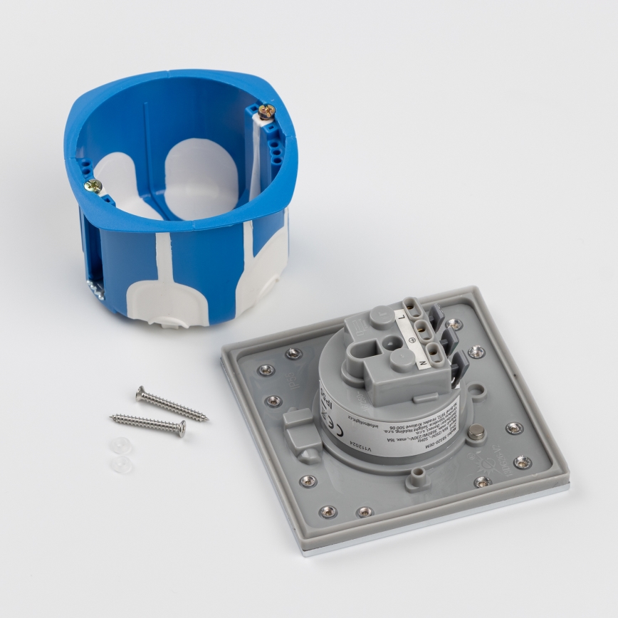 Brilagi - Prise de sol encastrable extérieure IP55 chrome mat carrée