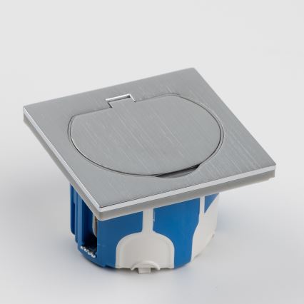 Brilagi - Prise de sol encastrable extérieure IP55 chrome mat carrée