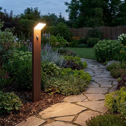Brilagi - RIANO LED-Außenleuchte mit Sensor LED/8W/230V, braun, IP65, 80 cm