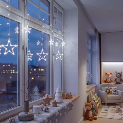BRILAGI - Rideau de Noël LED 77xLED/3xAA/USB 1,8m blanc froid