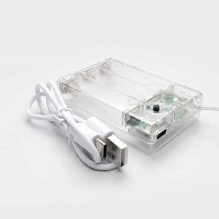 BRILAGI - Rideau de Noël LED 77xLED/3xAA/USB 1,8m blanc froid
