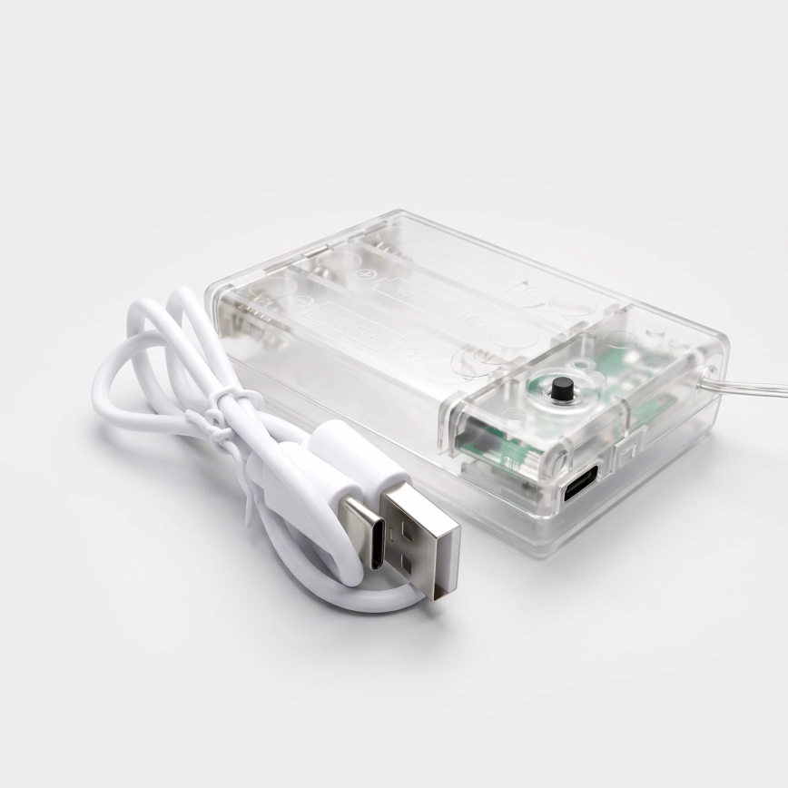 BRILAGI - Rideau de Noël LED 77xLED/3xAA/USB 1,8m blanc froid