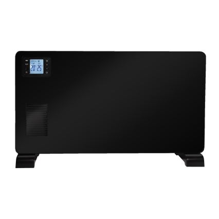 Brilagi - Riscaldatore elettrico a convettore 1000/1300/2300W LCD/timer/TURBO/termostato nero + telecomando