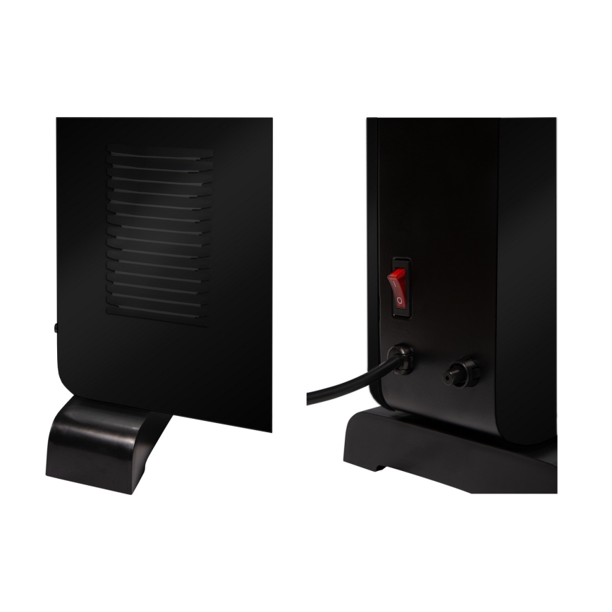Brilagi - Riscaldatore elettrico a convettore 1000/1300/2300W LCD/timer/TURBO/termostato nero + telecomando