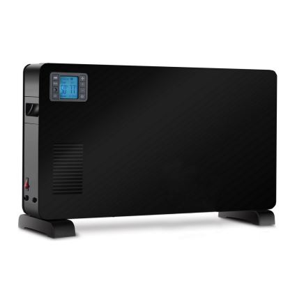 Brilagi - Riscaldatore elettrico a convettore 1000/1300/2300W LCD/timer/TURBO/termostato nero + telecomando