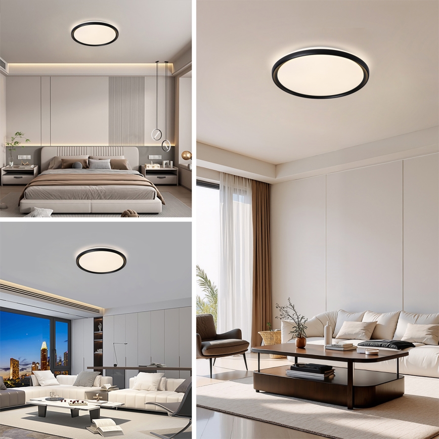 Brilagi - LED dimmbare Deckenleuchte RIVO LED/72W/230V 3000-6000K schwarz Ø 50 cm + Fernbedienung