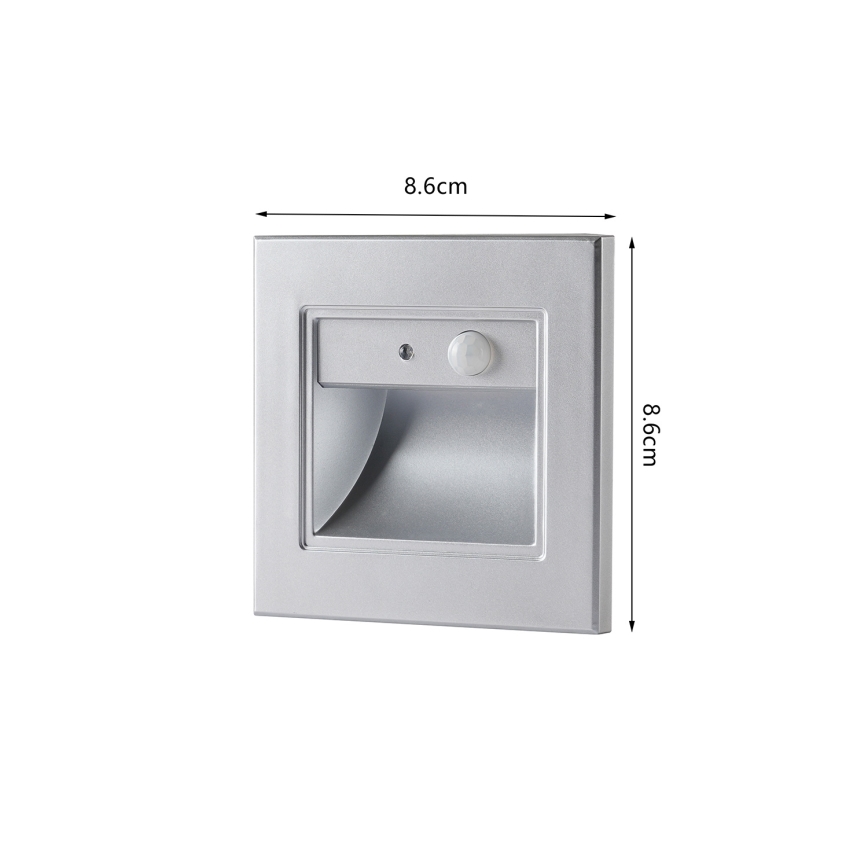 Brilagi - Lampada LED per scale con sensore STEP LIGHT LED/1,5W/230V IP44 argento