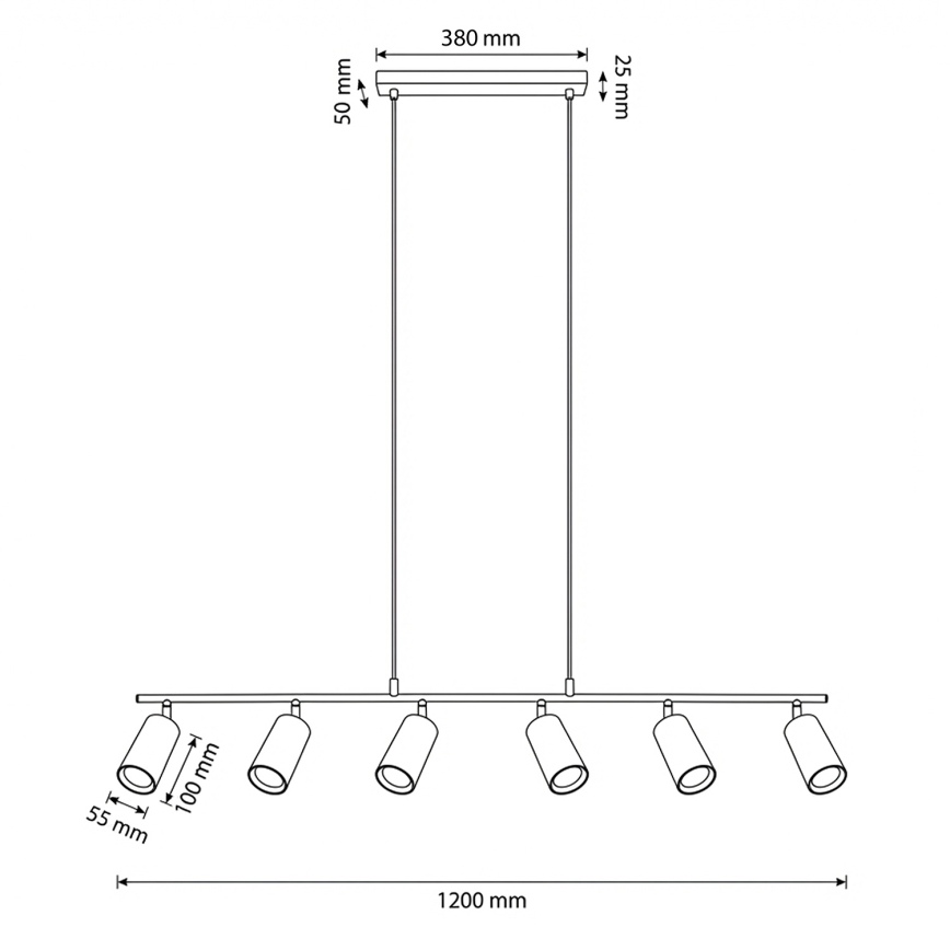 Brilagi - Seil-Pendelleuchte SELE 6xGU10/30W/230V weiß
