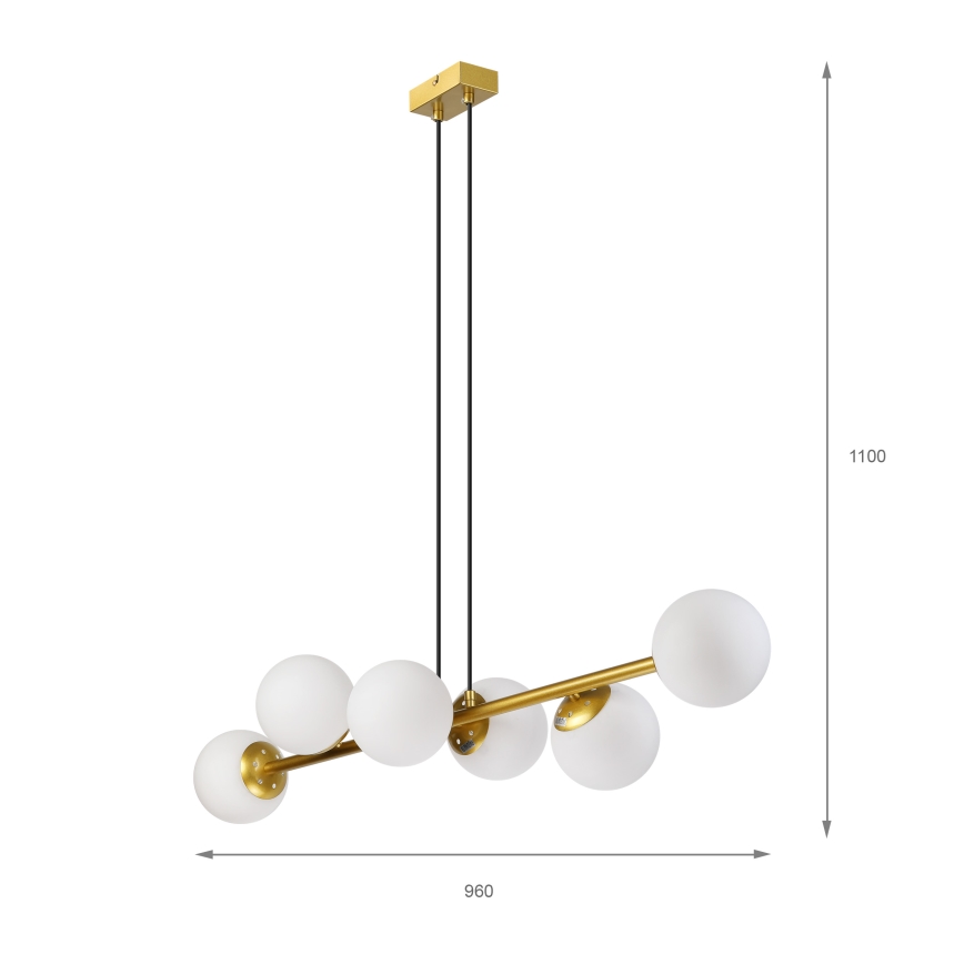 Brilagi - Seilpendelleuchte MALONY 6xE14/20W/230V goldfarben