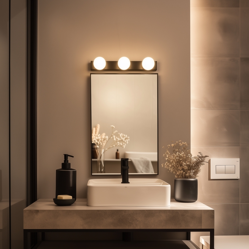 BRILAGI - SET 2x LED Badezimmer-Wandleuchte HOLLYWOOD 3xLED/3W/230V 39 cm IP44 schwarz