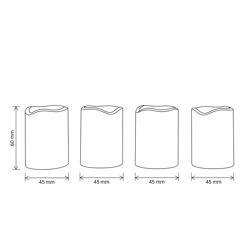 BRILAGI - Set da 4 candele LED (1x CR2032) colore crema