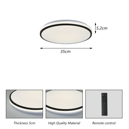 Brilagi - LED-dimmbare Deckenleuchte SMART LED/24W/230V Ø 38 cm 3000–6000K Wi‑Fi Tuya Beacon + Fernbedienung