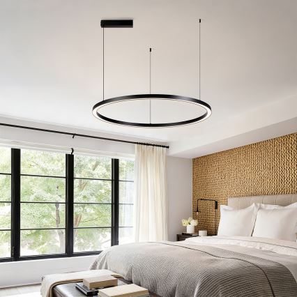 Brilagi - Lampadario LED dimmerabile a sospensione su cavo PORTOFINO LED/60W/230V 3000-6000K Ø 80 cm nero + telecomando