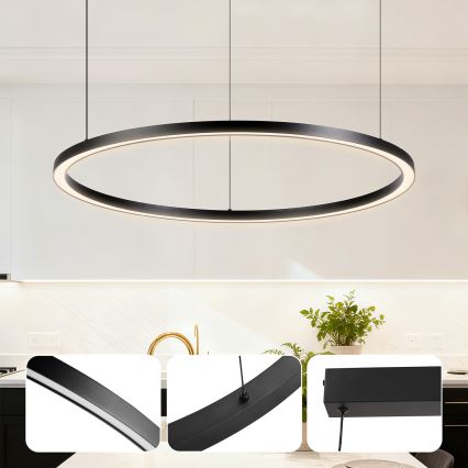 Brilagi - Lampadario LED dimmerabile a sospensione su cavo PORTOFINO LED/60W/230V 3000-6000K Ø 80 cm nero + telecomando