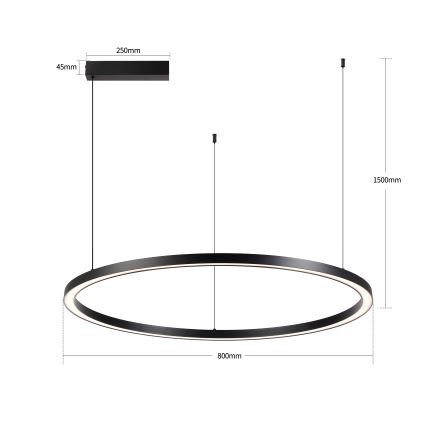 Brilagi - Lampadario LED dimmerabile a sospensione su cavo PORTOFINO LED/60W/230V 3000-6000K Ø 80 cm nero + telecomando