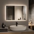 Brilagi - Specchio da bagno LED DESIO LED/28W/230V 60x80 cm argento IP44 CRI 90 dimmerabile + CCT