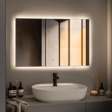 Brilagi - Specchio da bagno LED DESIO LED/30W/230V 60x90 cm argento IP44 CRI 90 dimmerabile con CCT