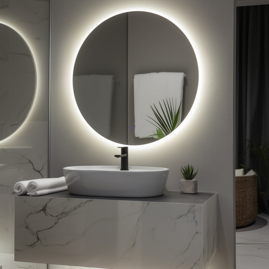 Brilagi - Specchio da bagno LED LUNA LED/26W/230V Ø 80 cm IP44 CRI 90 dimmerabile + CCT