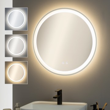 Brilagi - Specchio da bagno riscaldato a LED AVA PRO, 18,5 W / 230 V, Ø 60 cm, IP44, CRI 90, dimmerabile + CCT, antiappannamento integrato