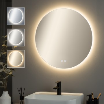 Brilagi - Specchio da bagno riscaldato a LED DEMI PRO LED/20W/230V Ø 60 cm IP44 CRI 90 dimmerabile + CCT