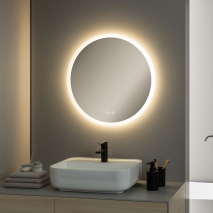 Brilagi - Specchio da bagno riscaldato dimmerabile con retroilluminazione CLARA PRO LED/19W/230V Ø 60 cm 3000/4000/6500K IP44 CRI 90
