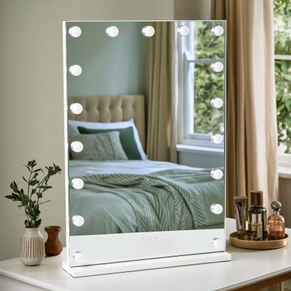 BRILAGI - Specchio da trucco LED dimmerabile HOLLYWOOD LED/15W/230V CCT + 2x USB 55x77 cm bianco