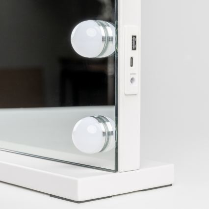 BRILAGI - Specchio da trucco LED dimmerabile HOLLYWOOD LED/15W/230V CCT + 2x USB 55x77 cm bianco