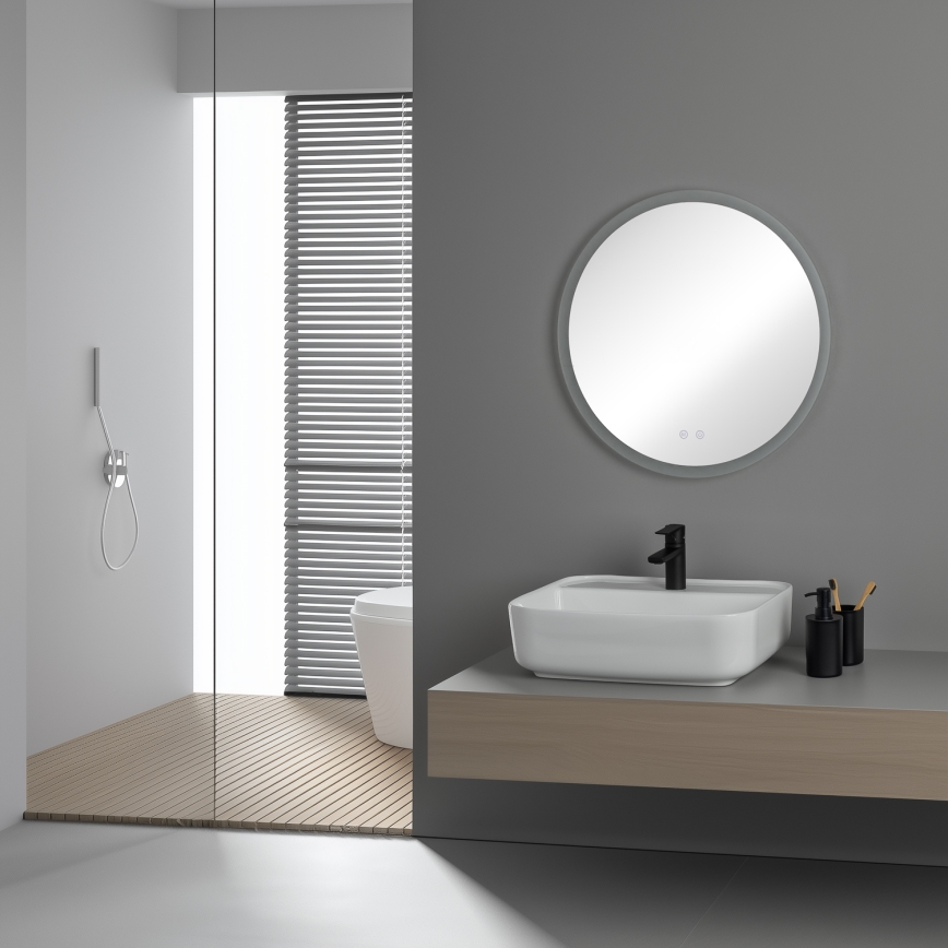 Brilagi - Specchio da bagno riscaldato a LED dimmerabile con retroilluminazione CLARA ECO LED/12W/230V Ø 60 cm 3000/4000/6500K IP44 CRI 90