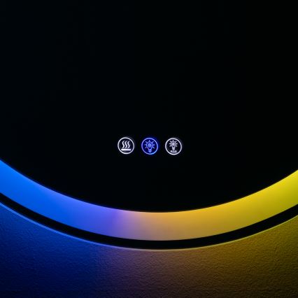 Brilagi - Specchio riscaldato da bagno dimmerabile LED RGBW con retroilluminazione AVA PRO LED/18W/230V Ø 60 cm 3000/4000/6500K IP44 CRI 90