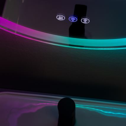 Brilagi - Specchio riscaldato da bagno dimmerabile LED RGBW con retroilluminazione AVA PRO LED/18W/230V Ø 60 cm 3000/4000/6500K IP44 CRI 90