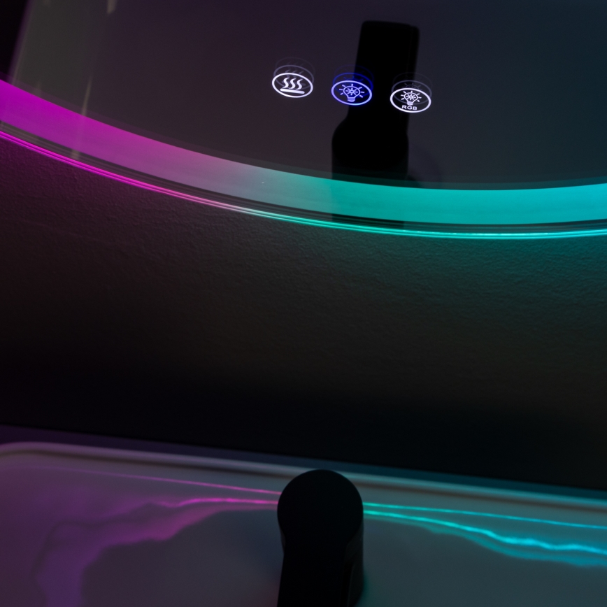 Brilagi - Specchio riscaldato da bagno dimmerabile LED RGBW con retroilluminazione AVA PRO LED/18W/230V Ø 60 cm 3000/4000/6500K IP44 CRI 90