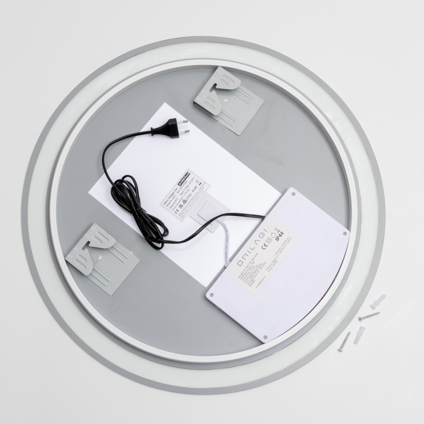 Brilagi - Specchio riscaldato da bagno dimmerabile LED RGBW con retroilluminazione AVA PRO LED/18W/230V Ø 60 cm 3000/4000/6500K IP44 CRI 90