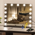 BRILAGI - Specchio trucco dimmerabile HOLLYWOOD LED/15W/230V CCT + USB nero
