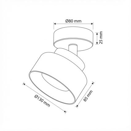 Brilagi - Spot AURA LUX 1xGX53/30W/230V Ø 13 cm noir/doré