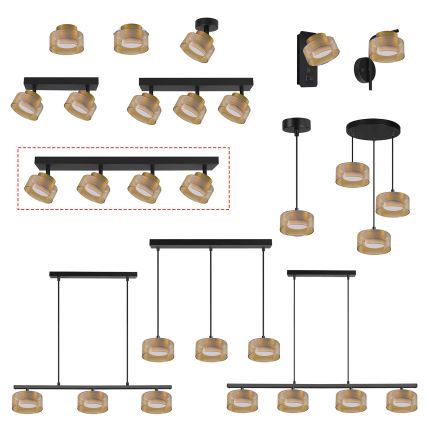 Brilagi - Spot AURA LUX 4xGX53/30W/230V noir/doré