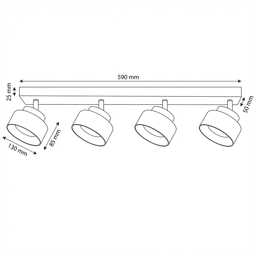 Brilagi - Spot AURA LUX 4xGX53/30W/230V noir/doré