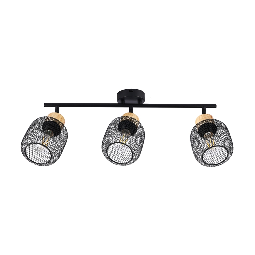 Brilagi - Spot BASKLITE 3xE27/15W/230V bois/noir
