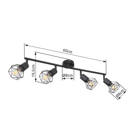 Brilagi - Spot CAGE 4xE14/40W/230V