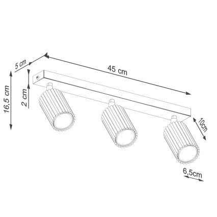 Brilagi - Spot CRESTO 3xGU10/10W/230V doré