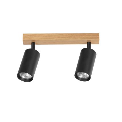 Brilagi - Spot d'éclairage SELE 2xGU10/30W/230V noir/décor chêne